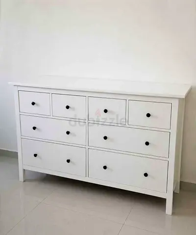 IKEA HEMNES White 8-Drawer Wooden Dresser / Chest - Good Condition