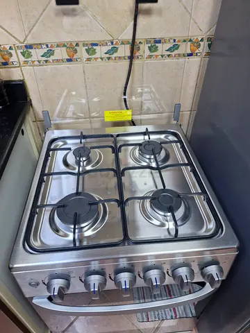 Portable 4-Burner Stainless Steel Gas Cooker - Good Working Condition