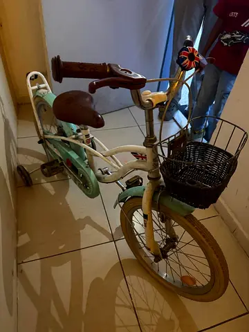 Used small kids bicycle with basket - vintage style.