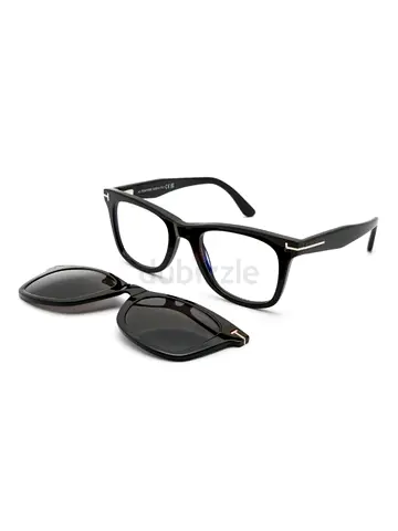 Black tomford Wayfarer Optical Frames with Detachable Polarized Clip-on Sunglasses