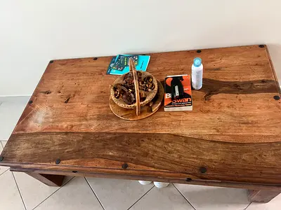 High quality wood antique coffee table large size with decoration