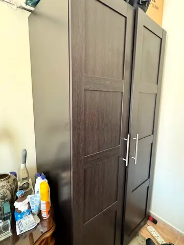 Dark wood 2-door wardrobe / armoire - good condition