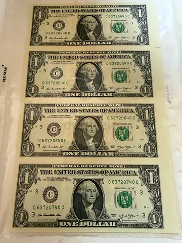 1 USD$ 2013 Uncut Sheet UNC