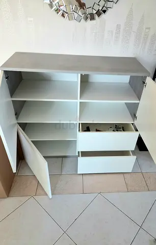 Modern White Gloss Chest Sideboard / Storage Cabinet - Good Condition