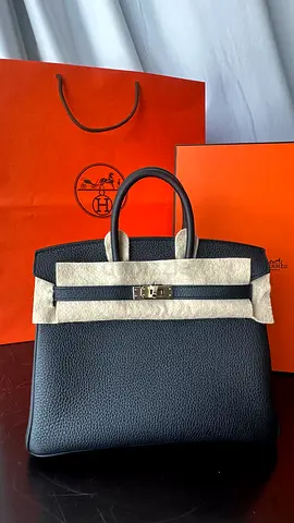 Hermes Birkin 25 Togo Black Gold Brand New