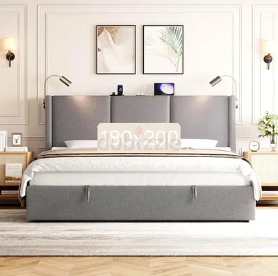 Luxury Velvet King Size Bed – Modern Design With Mattress