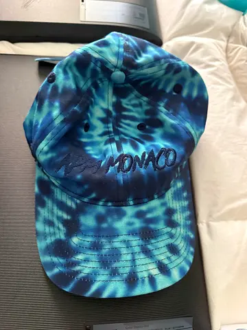 Blue Tie-Dye Baseball Cap with Embroidered Logo - Good Condition