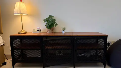 Industrial Metal and Wood Cabinet - 3 Doors
