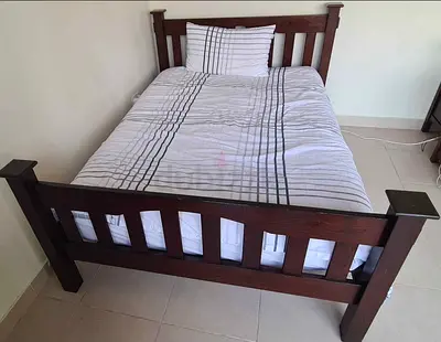 Queen Bed Frame Pottery Barn Kids with mattress in good condition