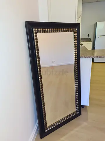 Decorative Full-Length Wall Mirror with Dark solid  Wooden Frame 130x70