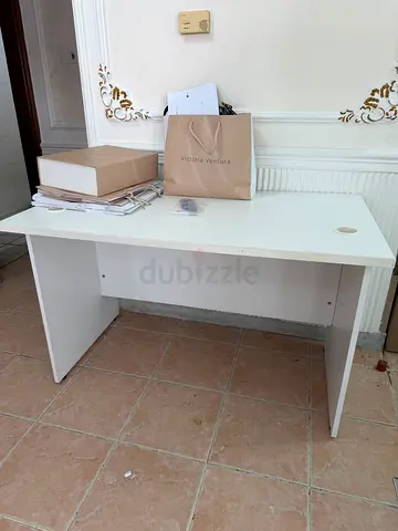 White office desk