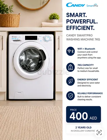 Candy SmartPro 7kg Front Load Washing Machine - WiFi/Bluetooth, Excellent Condition