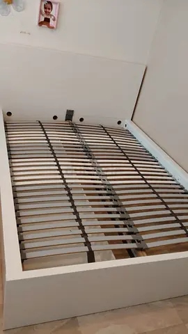 White bed frame with storage drawers for sale