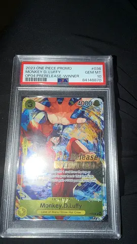 2023 One Piece EN OP04 Pre-release Winner #036 Monkey D. Luffy PSA 10