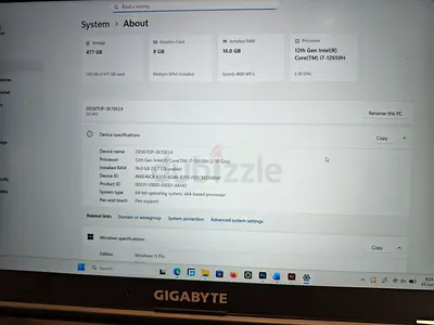 Gigabyte G5 KF5 Laptop Intel Core i7 12th Gen 16GB RAM 512GB SSD