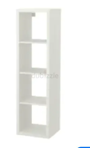 2 pieces Tall White 4-Shelf Storage Unit / Bookcase - Good Condition