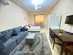 Fully furnished studio apartment for annual rent in Al Yasmin Towers Ajman Prime location elegant de