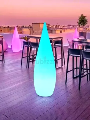 LED Outdoor Decorative Floor Lamps - Tear Drop RGB Set
