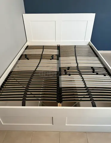 IKEA Brimness Queen size bed frame with mattress - Good Condition