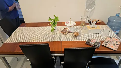Wooden Dining Table with 4 Chairs - Good Condition