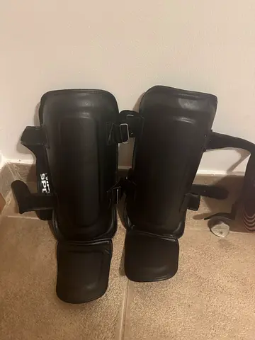 Pair of Black Shin Guards / Leg Guards - Good Condition