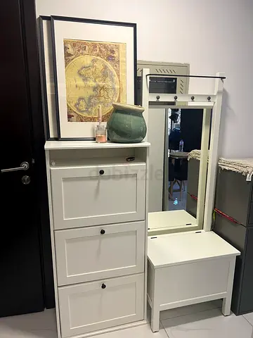 IKEA HEMNES Compact Entryway Cabinet and Hooks
