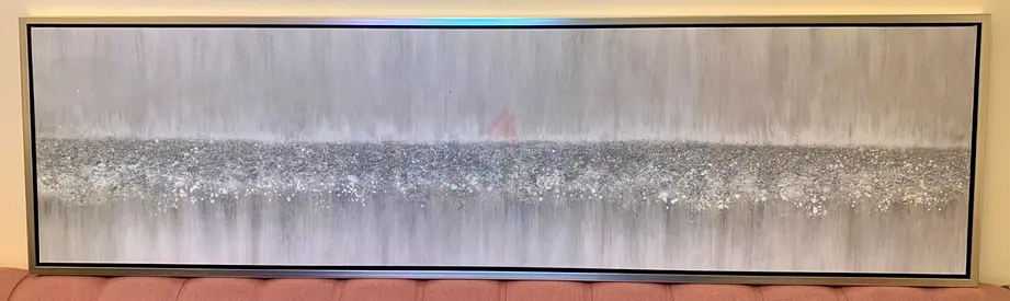Silver/Gray Textured Canvas in Black Frame