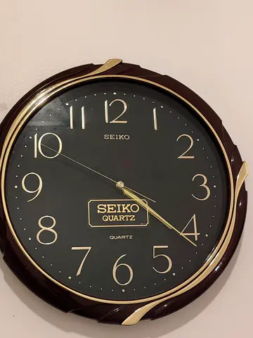 Seiko Quartz Wall Clock - Classic Black  Gold