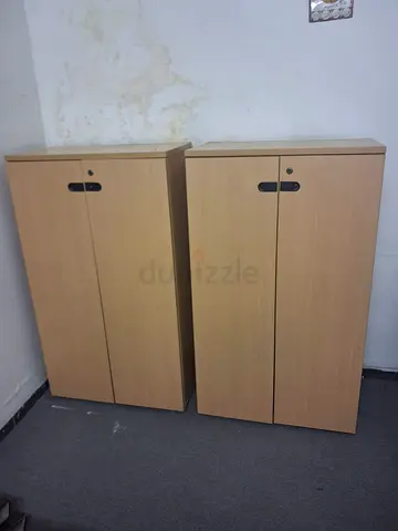 Pair of Light Wood Storage Cabinets - Good Condition