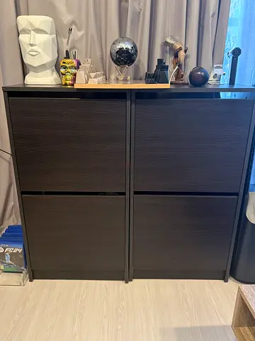 Dark Wood 4-Drawer Chest / Storage Cabinet  Shoe cabinet 2  - Good Condition