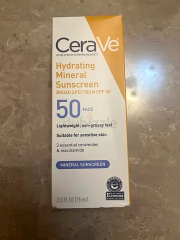 Cera Ve (hydrating mineral sunscreen SPF 50)