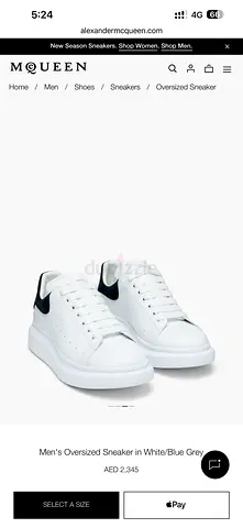 Alexander McQueen Mens Oversized White/Grey Sneakers