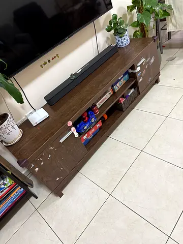 Wooden TV Stand with Storage Compartment