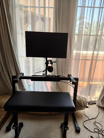 Professional KM Keyboard Modular Stand with Screen and Piano Bench.
