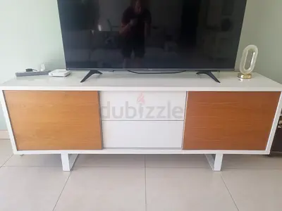 ID Design White and Wood TV Console / Entertainment Unit - Good Condition