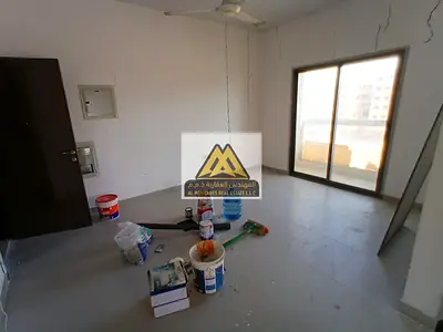 Ultra Spacious 2BR Family Apartment For Rent In Al Jurf Industrial 2 Ajman Layout Featuring Private Balcony With Open Panoramic View & Good Finishes P