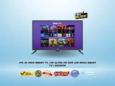 JVC 55 Inch Smart TV | 4K Ultra HD HDR LED Roku Smart TV | 55CR530