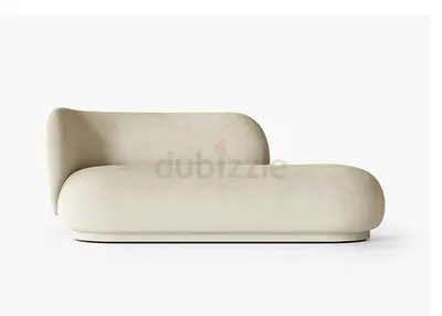 Modern Minimalist Cream Curved Sofa - Left-Arm Chaise Style