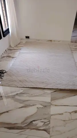 Light beige textured area rug — gently used, 2.5 x 1.6m