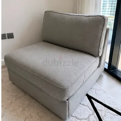 Grey l-shape sofa + matching chair