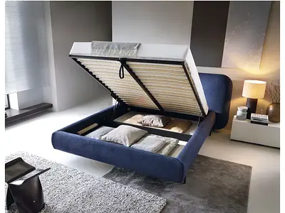 Blue hydraulic thick king bed
