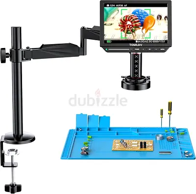 TOMLOV Autofocus 4K Digital Microscope, 8 TM4K-AF Flex Arm HDMI Micro Soldering