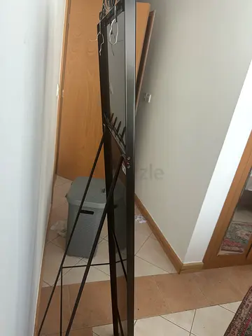 Full-length Decorative Standing Mirror with Metal Frame
