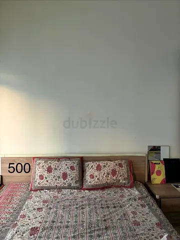 King size bed with side table and dresser complete bed set