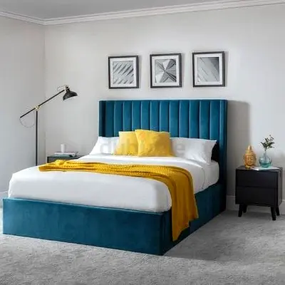 Brand New King Size Luxury Velvet Bed Including Spring Mattress