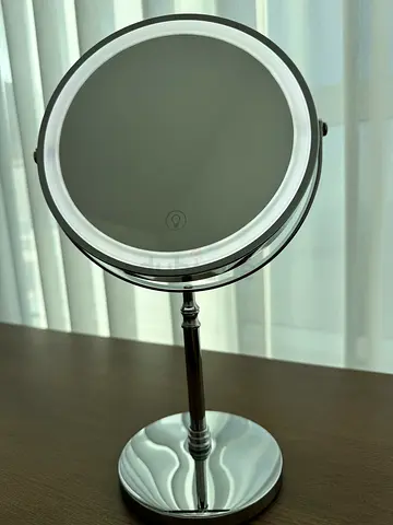 Lighted Makeup Mirror, 8 Rechargeable Double Sided Magnifying Mirror with 3 Colors, 1x/10x 360°