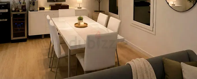 Modern White 6-Seater Dining Table