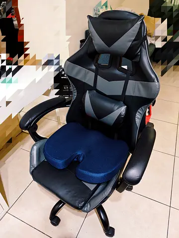 Comfortable Black/Grey Gaming/Office Chair with Lumbar  Head Support