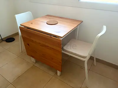 IKEA Compact drop-leaf dining table with 2 chairs
