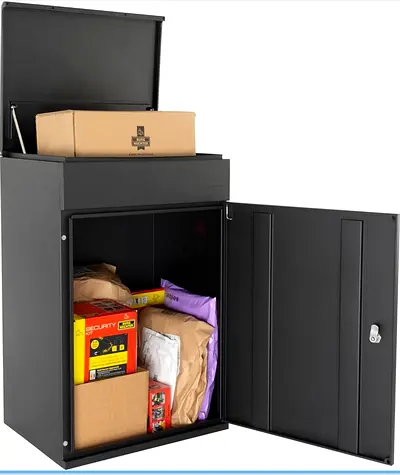 Used Outdoor Parcel Delivery Box / Secure Drop-Off Locker - Black